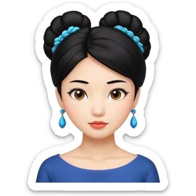 Beautiful Asian girl with black hair in updo sticker
