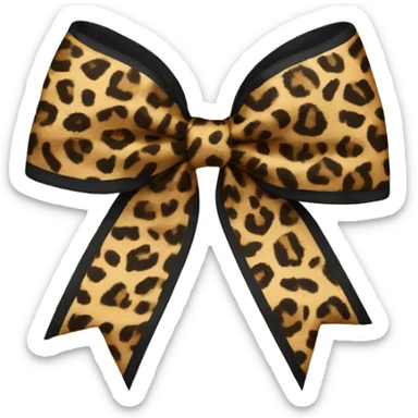 leopard print bow sticker