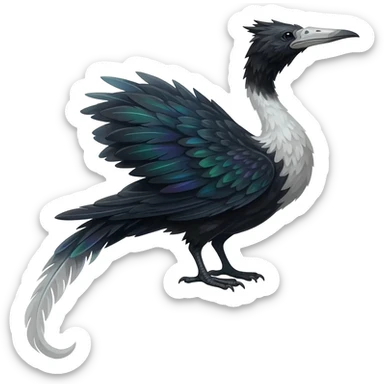 Swan-Raven-hybrid-animal-creature full body sticker