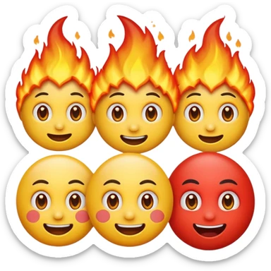 happy emoji + hot emoji + zany face + unamused sticker