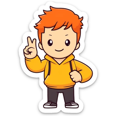 Ginger flipping someone off sticker