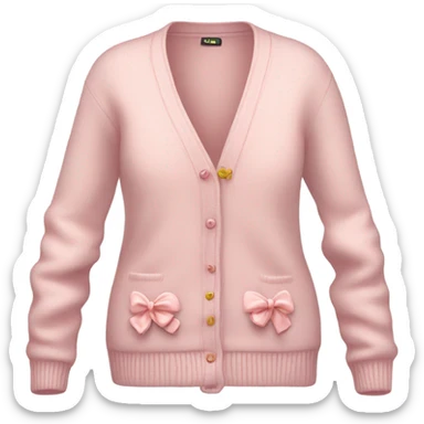 Light pink cardigan with bows sticker