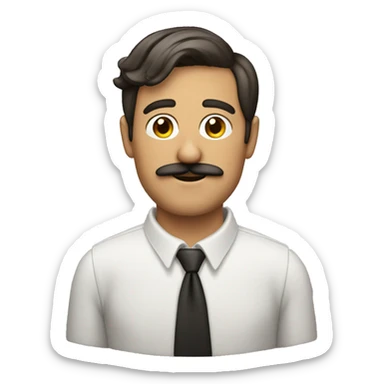 guy 20 years old italian with moustache  sticker