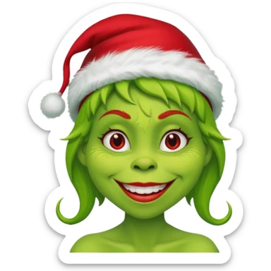 Grinch woman sticker