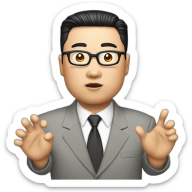 Kim jun un with red button sticker