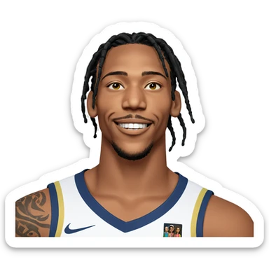 smiling boy with dreadlocks sticker