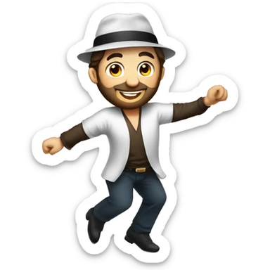 Jewish man disco dancing wearing yarmulka sticker
