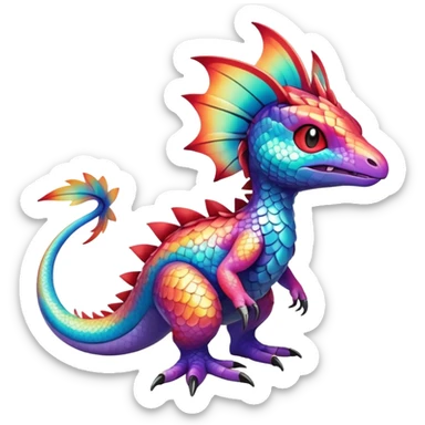 cool exotic fantasy-creature-Fakémon-Pokémon, full body, with markings sticker