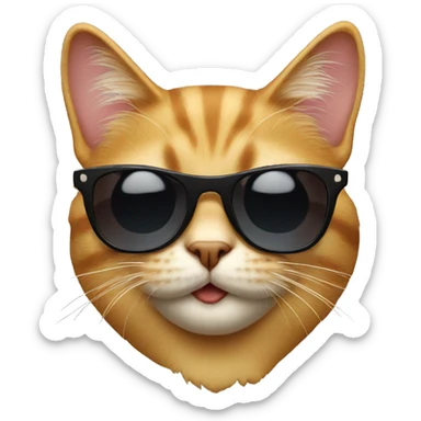 Cat with sunglasses sticker