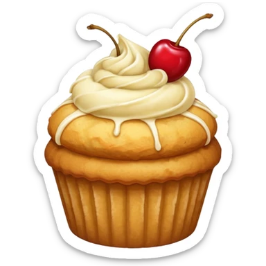 gold vanilla muffin cherry on top sticker