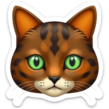 dark tortoiseshell cat pale green eyes sticker