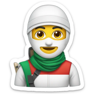 make a skier emoji wearing Palestinian kufiya sticker