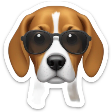 beagle dog in sunglasses sticker