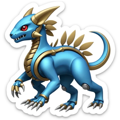 Mechanical Vernid-Wickerbeast-Protogen-Fakémon-Pokémon-creature-fusion (full body) sticker