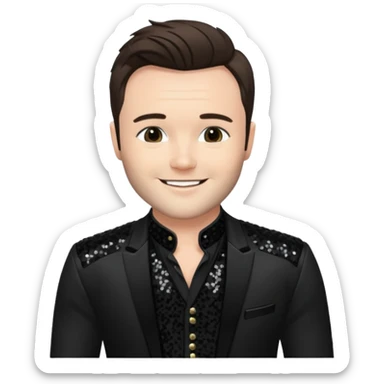 Shane Filan from Westlife with black sequin outfit sticker