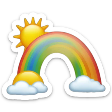 rainbow and sun sticker