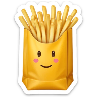 Porzione di patatine media confezione gialla sticker