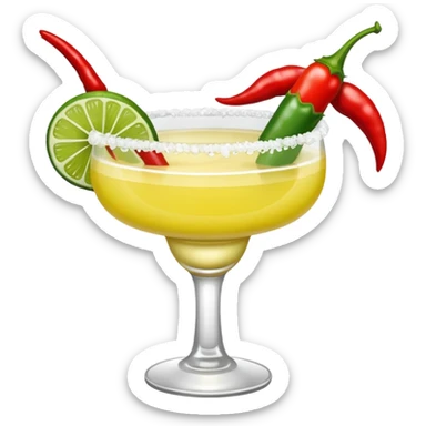 Spicy margarita with a chilli pepper  sticker