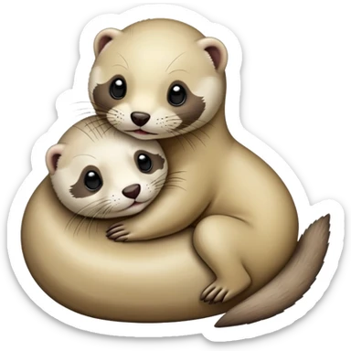 seal hugging ferret  sticker