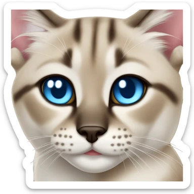 Lynx Siamese point cat with lightblue eyes sticker