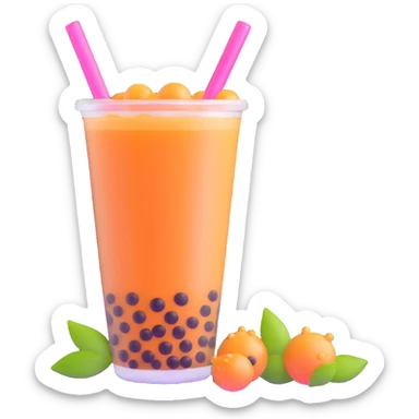 bubble tea with boba pearls sticker
