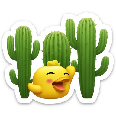 Cactus with a rubber ducky sticker