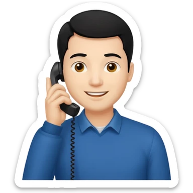 BLACK HAIR LIGHT SKIN MAN talking with her phone sticker