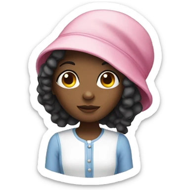 Black girl with a bonnet sticker