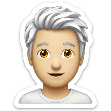 Garçon blanc cheveux brun flemmard sticker