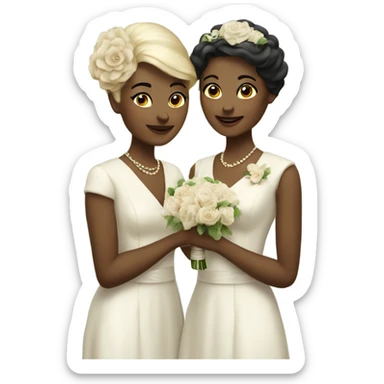 vintage lesbian wedding sticker