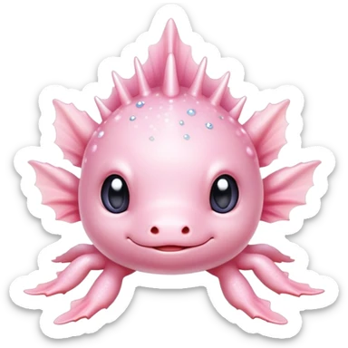 Sparkly glossy Pastel iridescent cute baby  axolotl sticker