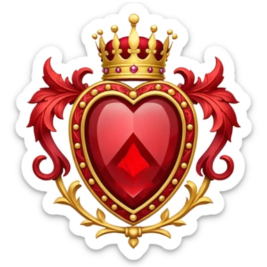 Royal crest, ruby frames, gold, red theme sticker