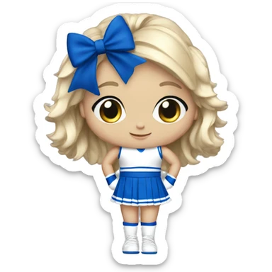 Blue and white cheerleader sticker