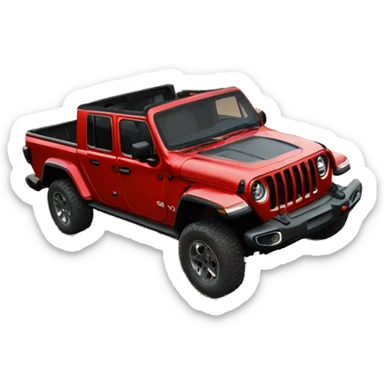 Red Jeep Gladiator no doors  sticker