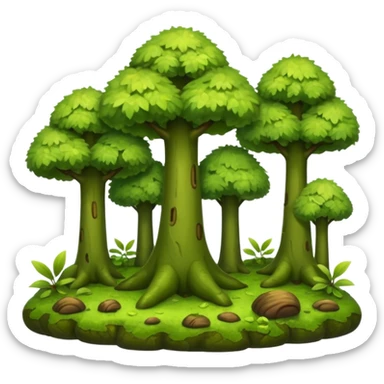 forest, cute trees with a lot of leaves sticker