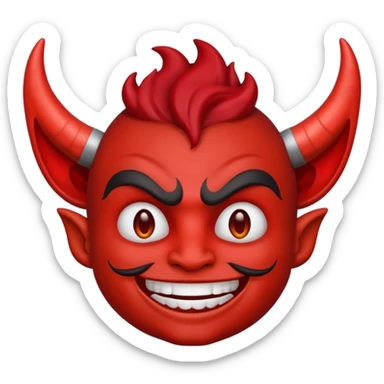 Emoji de bandido con diablito  sticker