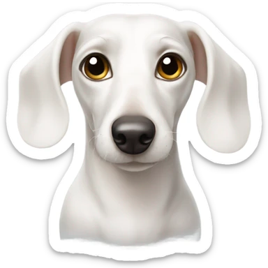 White dachshund  sticker