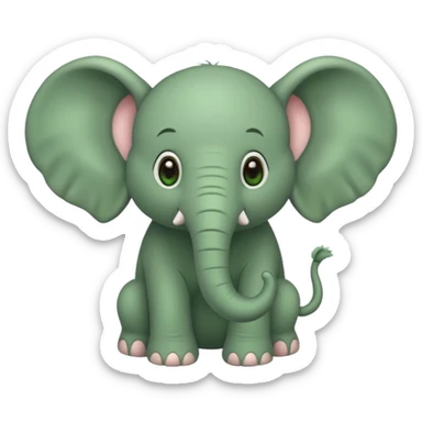 green furry elephant sticker