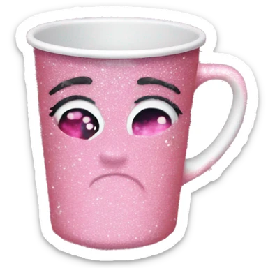 Pink glitter tumblr cup sticker