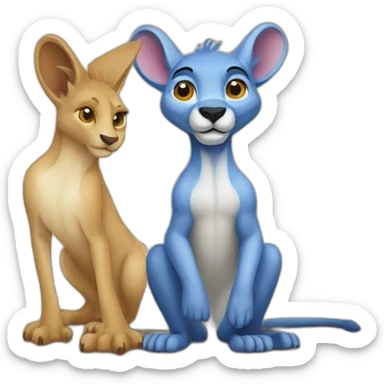 kangourou sur un lion sticker