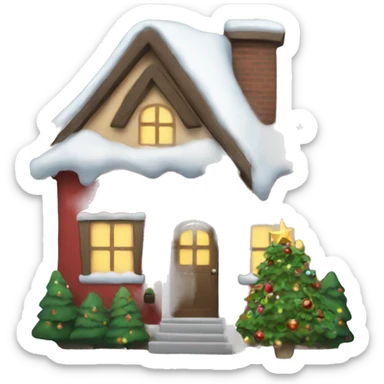 A Christmas house  sticker