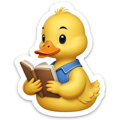duck with book sticker