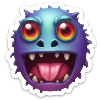 rainbow indonesian monster red eyes sticker