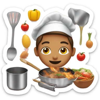 cooking food sticker