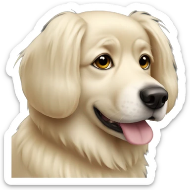 Fluffy blonde dog sticker