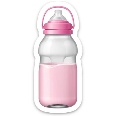 feeding bottle milk inside with pink lid sticker