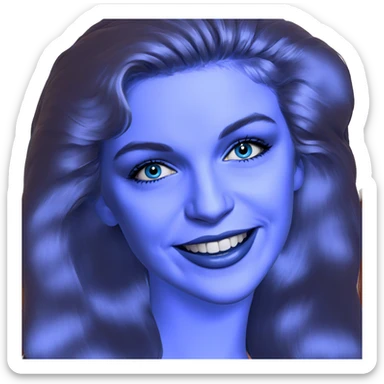 blue skinned girl portrait sticker