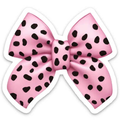 Light Pink cheetah print bow sticker