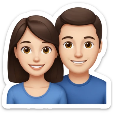 brunette white Couple sticker