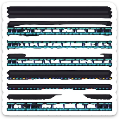 pixel art style construction sign with animated lights or moving stripes, interactive vibe sticker